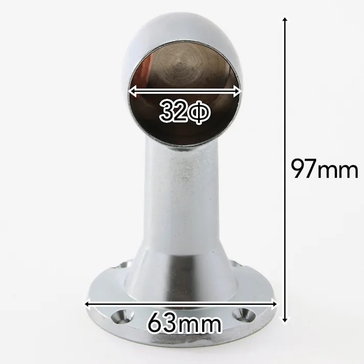 ステンレスパイプ用首長 ブラケット32φミリ用 止