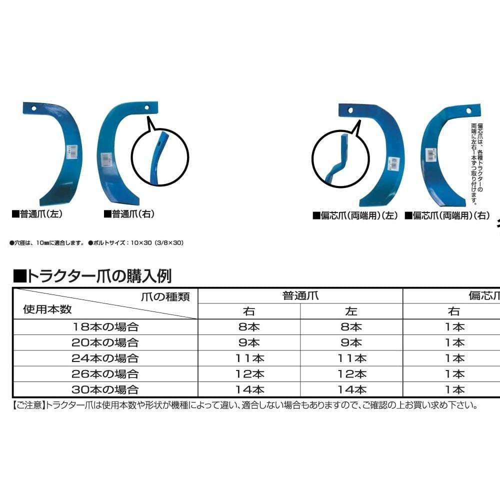 トラクター　爪 楽天市場】30個セットでお得 トラクター爪 (黒色爪) 普通爪 右