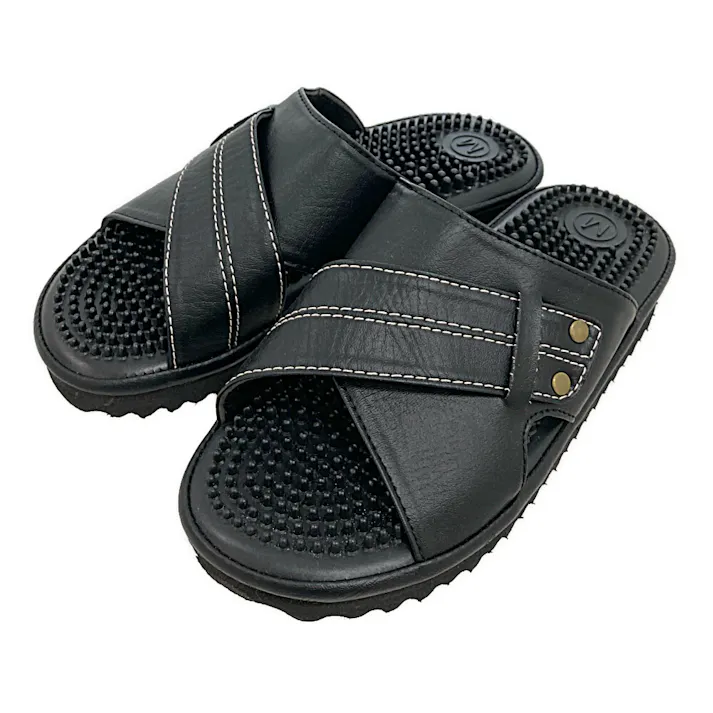 足裏刺激サンダルつぶつぶインソール ブラック KS-26