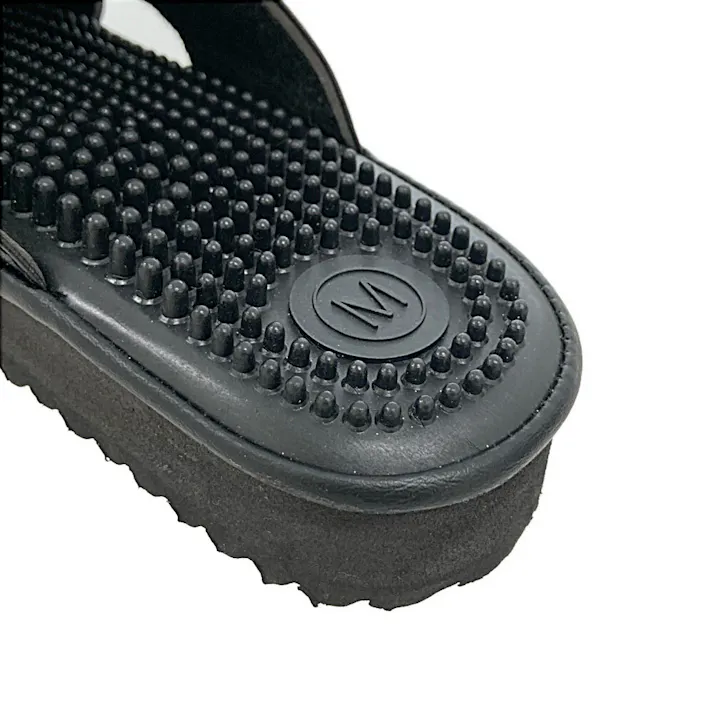 足裏刺激サンダルつぶつぶインソール ブラック KS-26