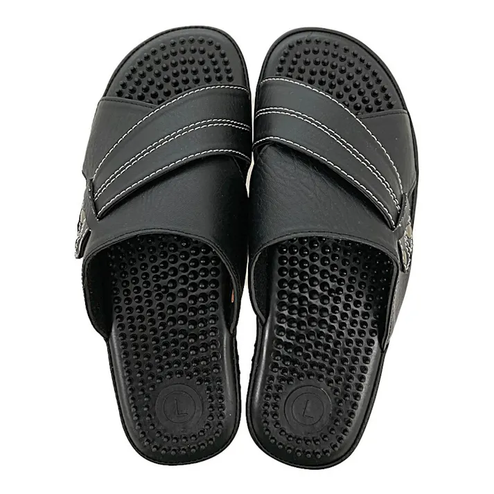 足裏刺激サンダルつぶつぶインソール ブラック KS-28