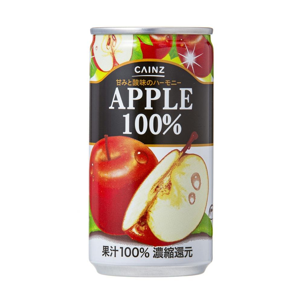 ホームセンター通販【カインズ】　ケース販売】アップル100%　缶　190g×30本　飲料・水・お茶