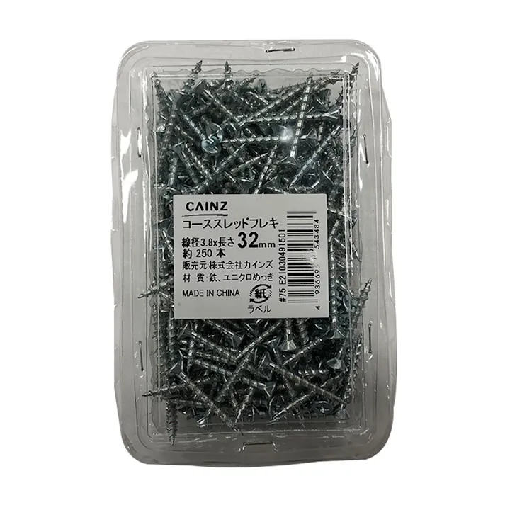 カインズ コーススレッドフレキ 3.8×32mm 約250本 クリアパック