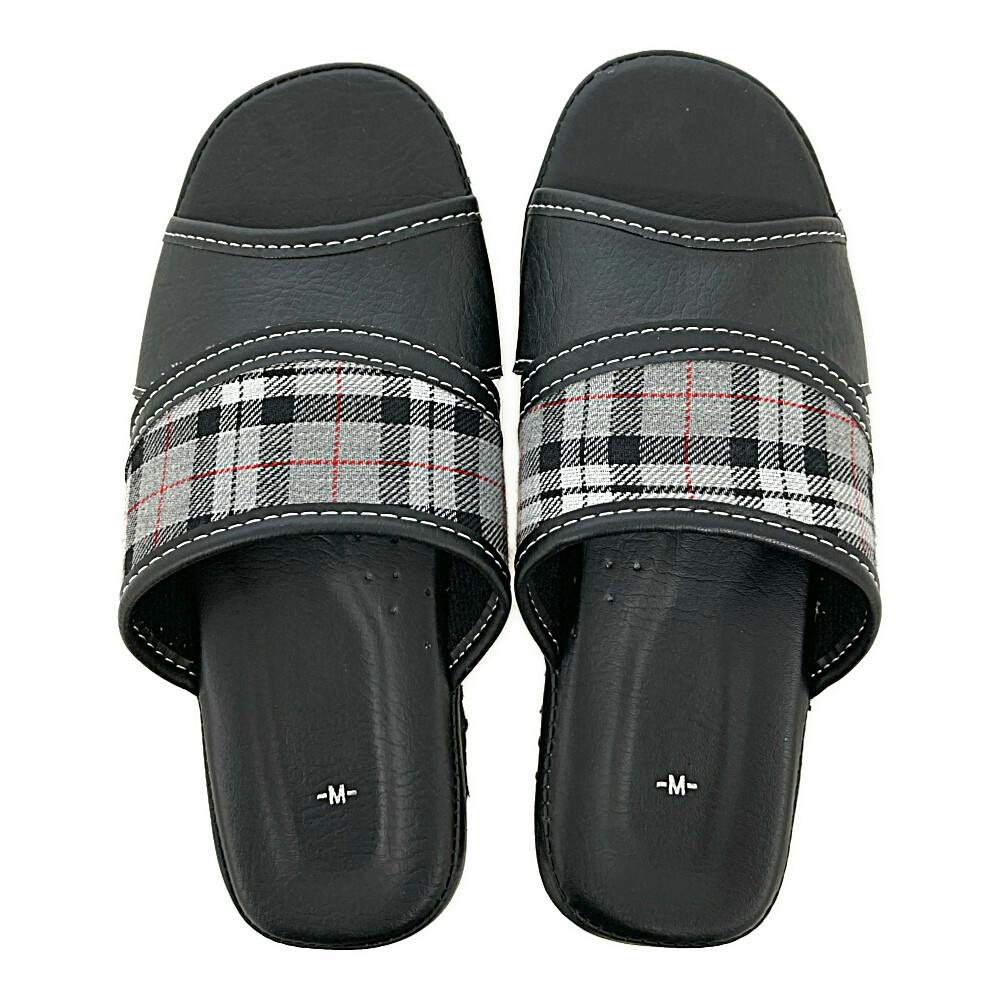 紳士軽量サンダル チェック SS-26ブラック | 靴・シューズ