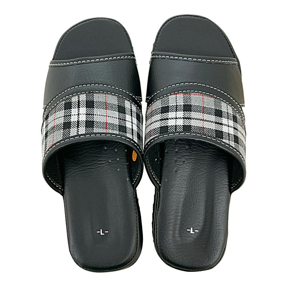紳士軽量サンダル チェック SS-27ブラック | 靴・シューズ