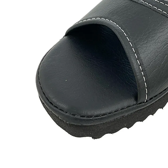 紳士軽量サンダル チェック SS-27ブラック