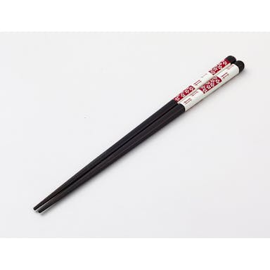 食洗機で洗える 木製塗箸 花かすり(朱)21cm