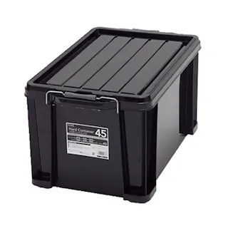 カインズ フタ付ハードコンテナ #45 ブラック 幅37.9cm 奥行54.5cm 高さ32.2cm