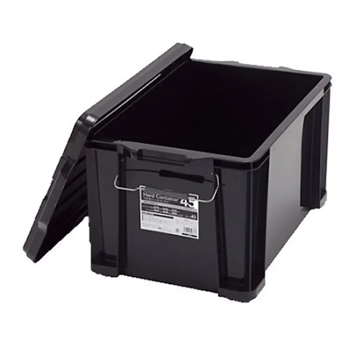 カインズ フタ付ハードコンテナ #45 ブラック 幅37.9cm 奥行54.5cm 高さ32.2cm