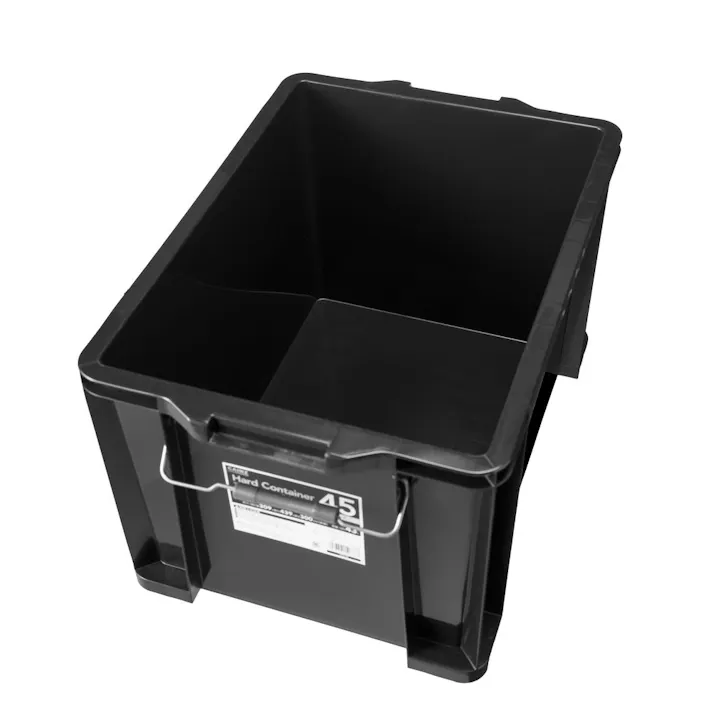 カインズ フタ付ハードコンテナ #45 ブラック 幅37.9cm 奥行54.5cm 高さ32.2cm