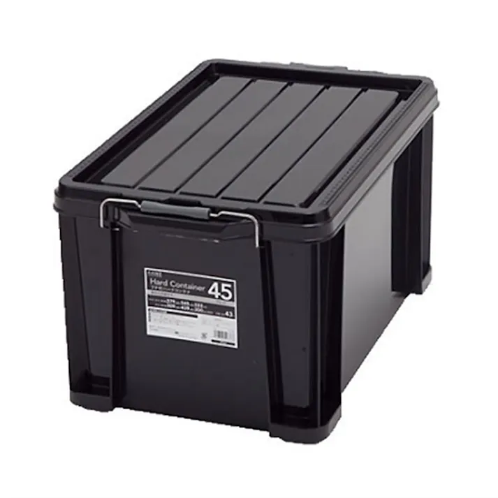 カインズ フタ付ハードコンテナ #45 ブラック 幅37.9cm 奥行54.5cm 高さ32.2cm
