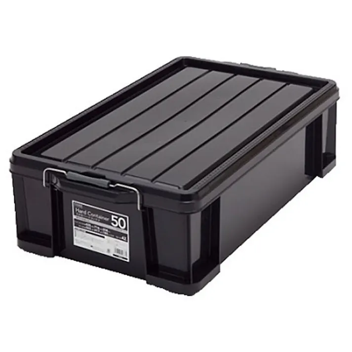 カインズ フタ付ハードコンテナ #50 ブラック 幅42.5cm 奥行71.6cm 高さ20.8cm
