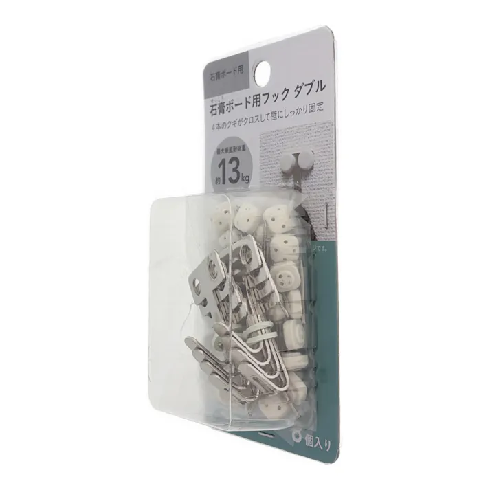カインズ 石膏ボード用フック 丸キャップ ダブル 8個入