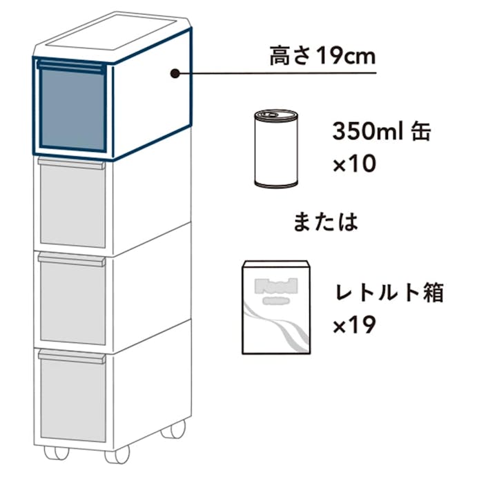 【送料無料】スリムすき間ストッカー 4段 幅17cm