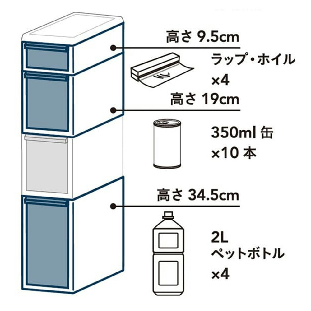 スリムすき間ストッカー4段セレクト ボトル＜シート入り＞ 幅17cm｜ホームセンター通販【カインズ】