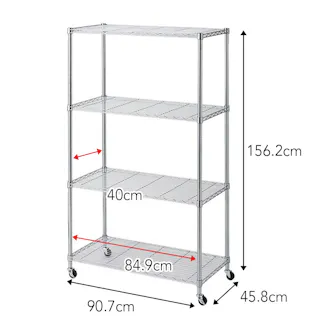 インテリアラック 幅90 4段 ポール径25mm M61