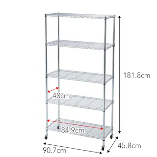インテリアラック 幅90 5段 ポール径25mm M62