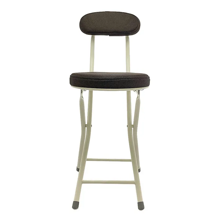 折りたたみ背付きメッシュチェア ブラウン