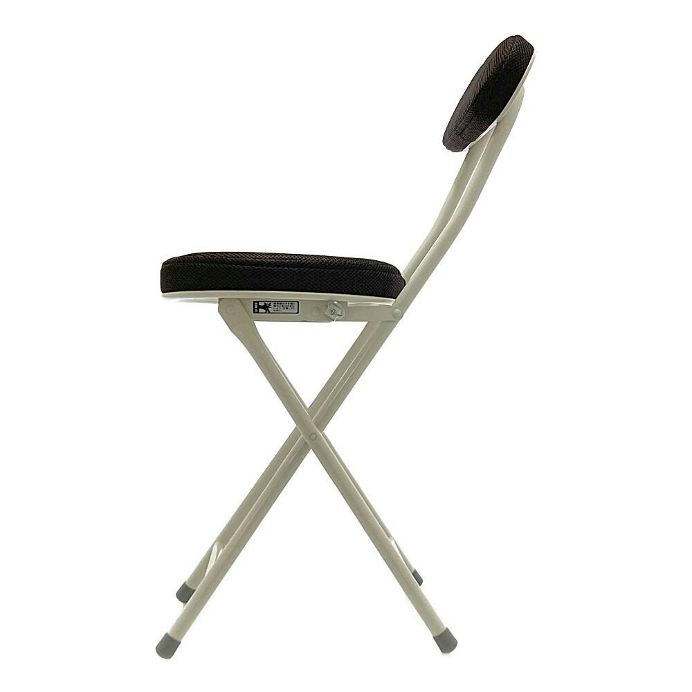 折りたたみ背付きメッシュチェア ブラウン | 椅子・チェア