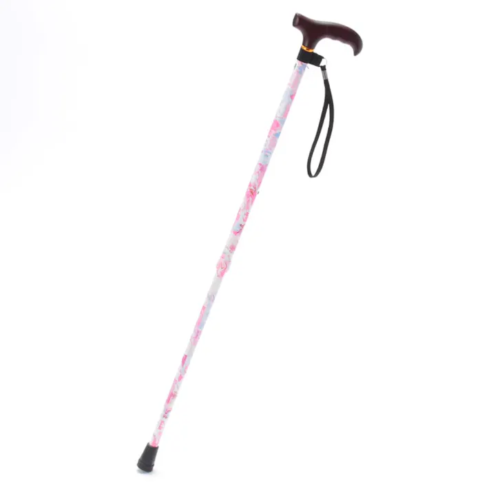 CAINZ 花柄伸縮ステッキ ピンク