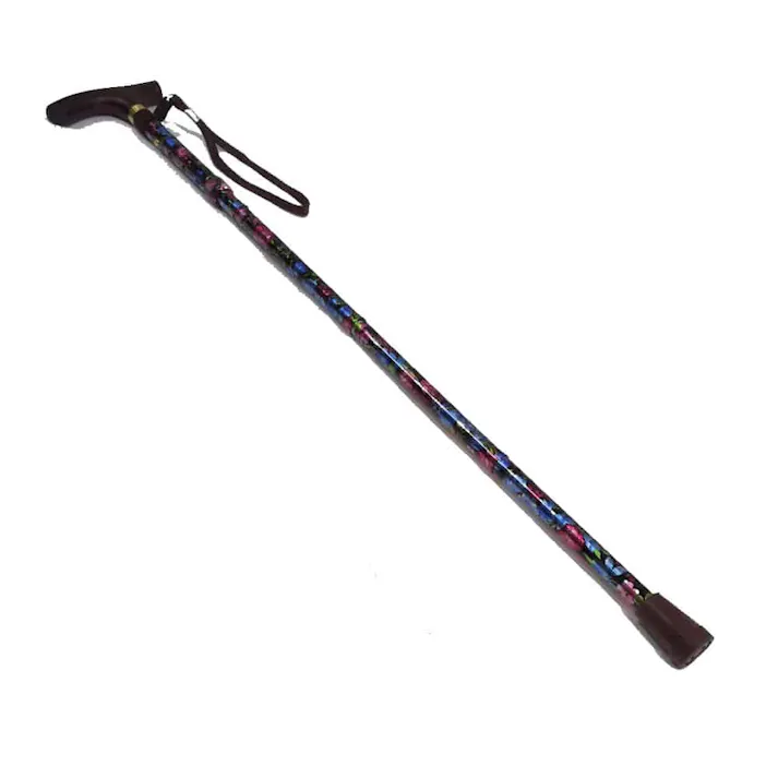 CAINZ 花柄折畳式ステッキ ブラック