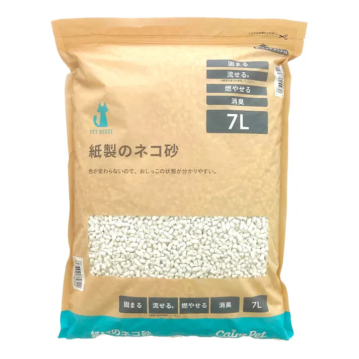 猫砂 Pet’sOne 紙製のネコ砂 7L 消臭 抗菌 大容量 飛び散り防止 固まる 流せる