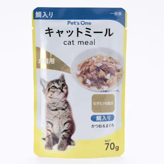 Pet’sOne キャットミールパウチ かつお&まぐろ 鯛入り 成猫用 70g(販売終了)