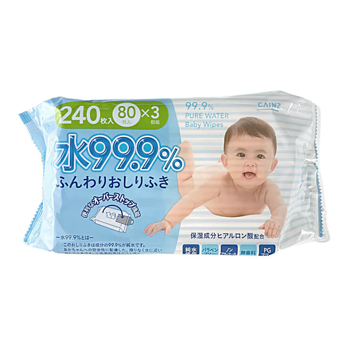 カインズ 水99.9%おしりふき 80枚×3個パック