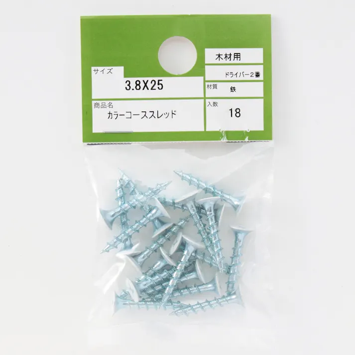 カインズ カラーコーススレッド 鉄 木材用 3.8×25mm 18入