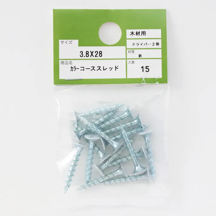 カインズ カラーコーススレッド 鉄 木材用 3.8×28mm 15入