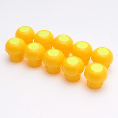 単管キャップ 10P 高輝度シール付 黄色