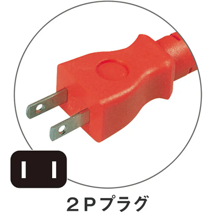 【CAINZ-DASH】日動工業 十字トリプル延長コード アース無し 10m 赤 MRS-10-R【別送品】