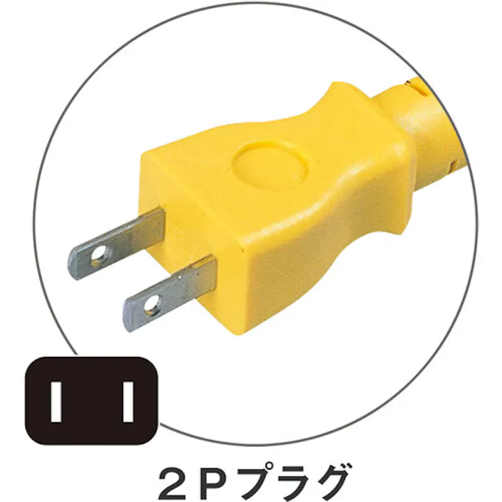 【CAINZ-DASH】日動工業 十字トリプル延長コード アース無し 10m 黄 MRS-10-Y【別送品】