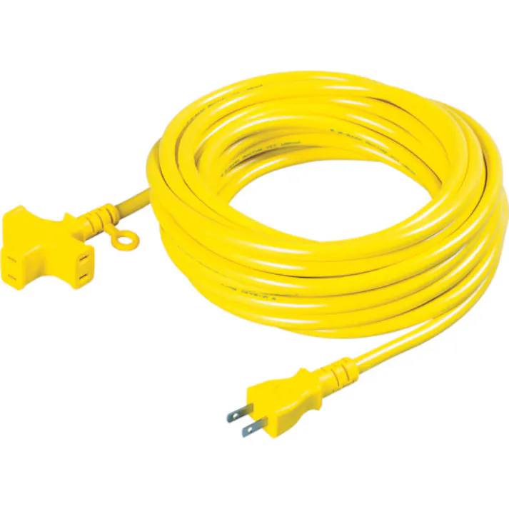 【CAINZ-DASH】日動工業 十字トリプル延長コード アース無し 20m 黄 MRS-20-Y【別送品】