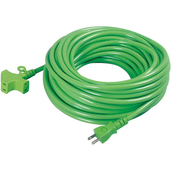 【CAINZ-DASH】日動工業 十字トリプル延長コード アース無し 20m 緑 MRS-20-G【別送品】