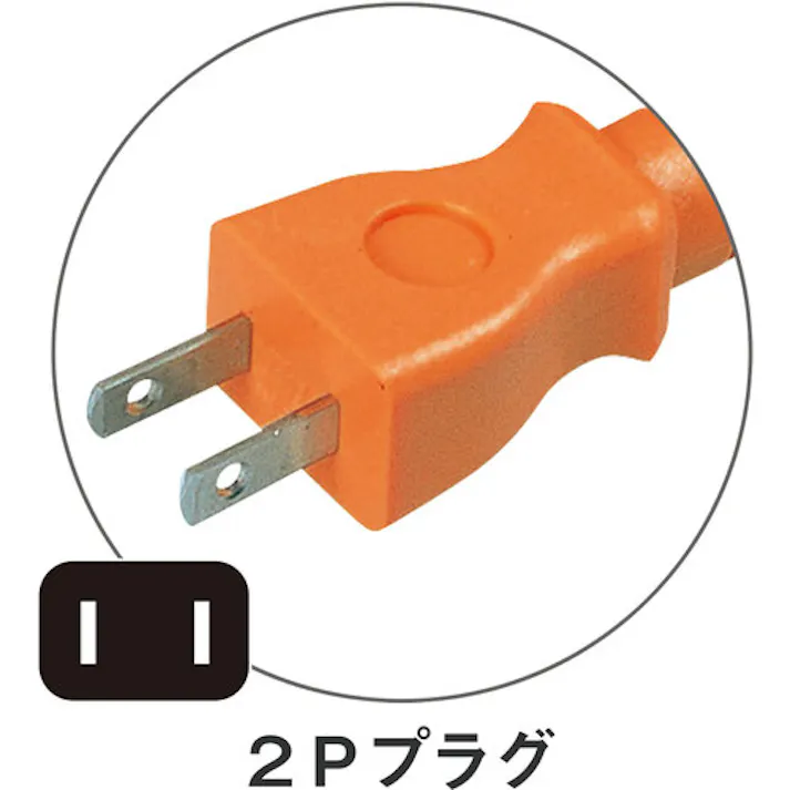 【CAINZ-DASH】日動工業 十字トリプル延長コード アース無し 20m オレンジ MRS-20-O【別送品】