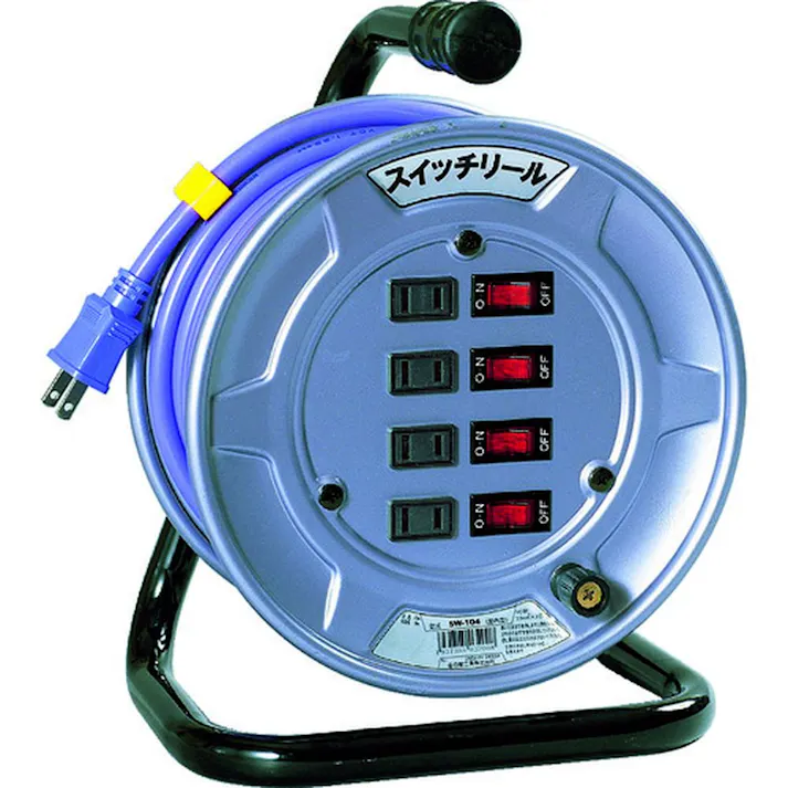 日動工業 NICHIDO 電工ドラム スイッチリール アースなし 10m SW-104