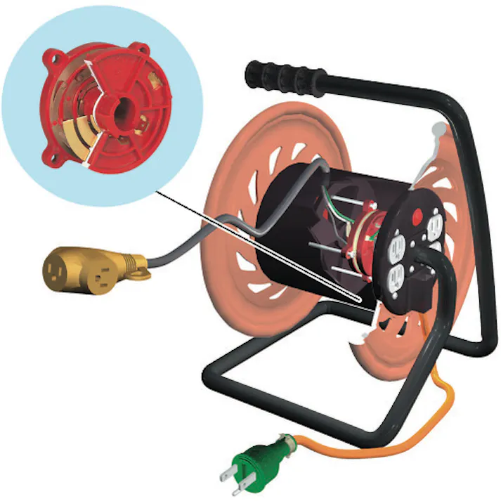 【CAINZ-DASH】日動工業 電工ドラム マジックリール 100V アース漏電しゃ断器付 30m TZ-EB34【別送品】