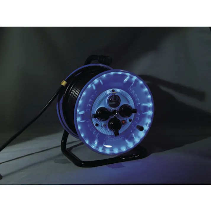 【CAINZ-DASH】日動工業 電工ドラム 防雨型LEDラインドラム 青 漏電保護専用 30m NPWL-EB33-B【別送品】