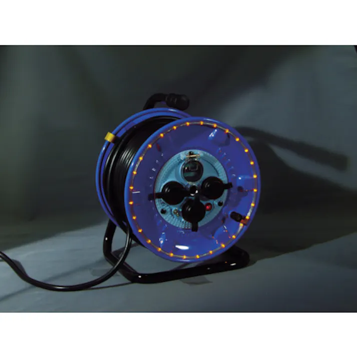 【CAINZ-DASH】日動工業 電工ドラム 防雨型LEDラインドラム 赤 過負荷漏電保護兼用 30m NPWL-EK33-R【別送品】