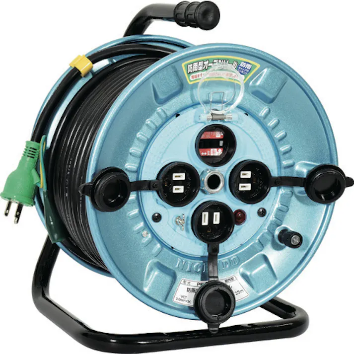 【CAINZ-DASH】日動工業 電工ドラム 屋外型 オープンリール 過負荷漏電保護兼用ブレーカ付 30m PWO-EK33【別送品】