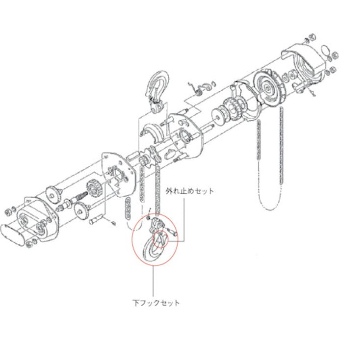 【CAINZ-DASH】象印チェンブロック 手動チェーンブロック用パーツ　ＨＭ３ー０．５ｔ用外れ止めセット　（ＹＨＭ３－００５００３） YHM3-005003【別送品】