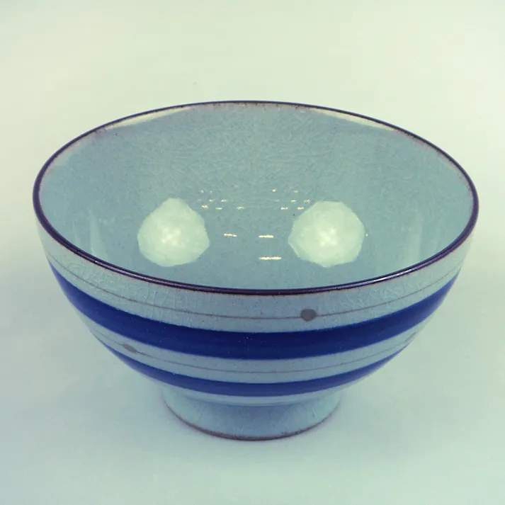 飯碗(大)点彩駒 ブルー