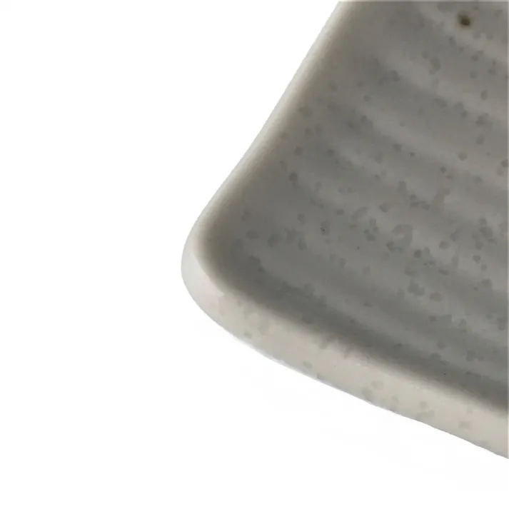 櫛目長角皿 白釉