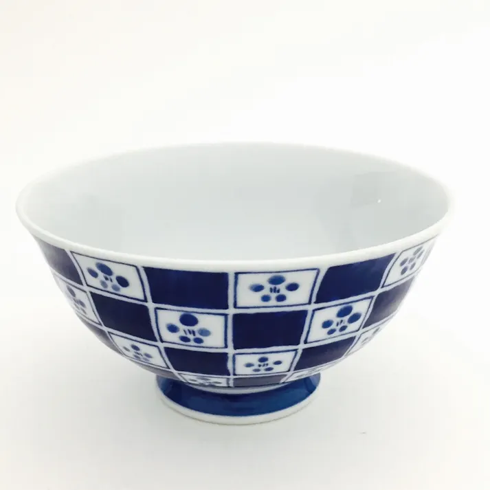 軽量飯碗 (大) 市松小花