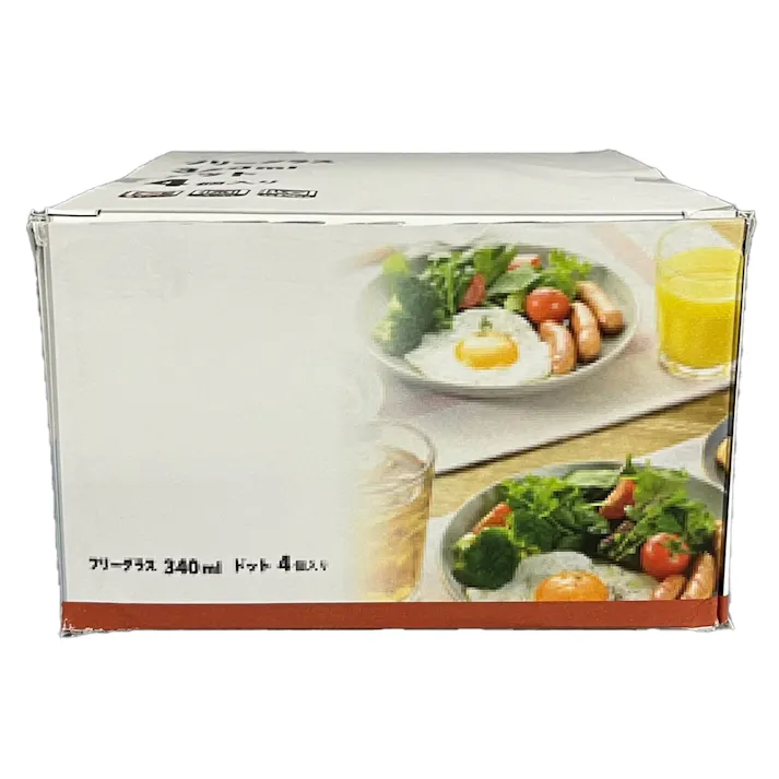 フリーグラス 340ml ドット 4個入