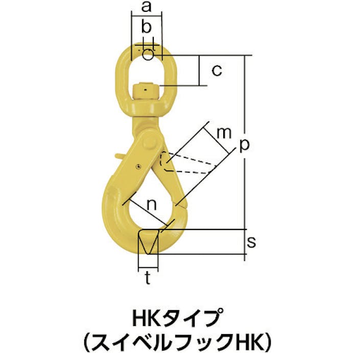 【CAINZ-DASH】チェンスリング　カナグ部材（アイタイプ）　スイベルフックＨＪＫ　基本使用荷重５．２ｔ【別送品】