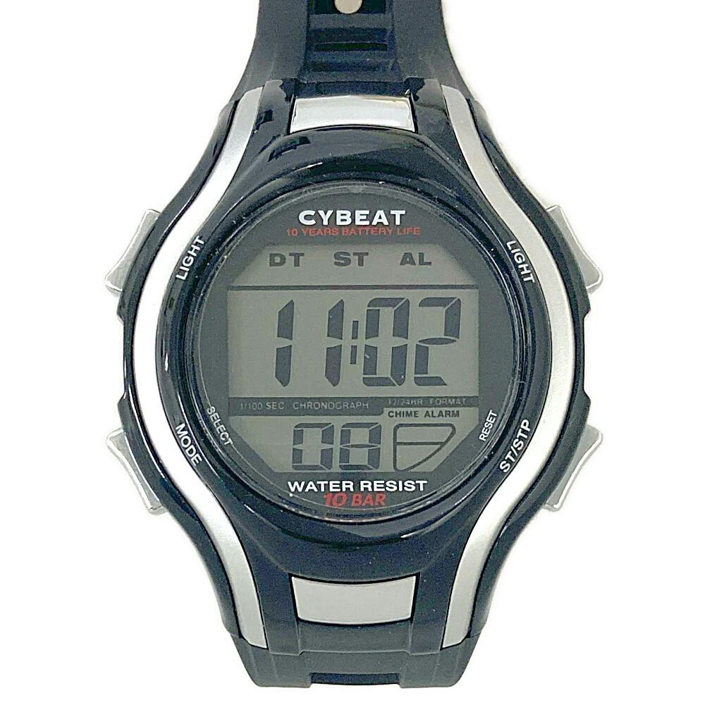 デジタル腕時計 2点セット シルバー ブラック 腕時計 デジタルウォッチ CYBEAT サイビート ブラック ACY12-BK