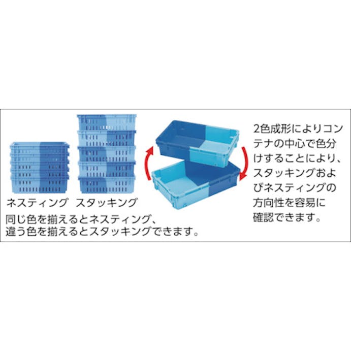 【CAINZ-DASH】岐阜プラスチック工業 スタッキングネスティングコンテナ　３８０６５０　ＤＮコンテナーＤＮ－１２Ｂ２ＤＢ／Ｂ DN-12B2 DB/B【別送品】