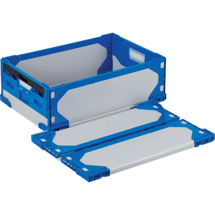 【CAINZ-DASH】岐阜プラスチック工業 リットハイブリッド折りたたみコンテナ 611532 LT-RS-SS47グレー/ダークブルー630×420×216 LTRSSS47GYDB630X420X216【別送品】